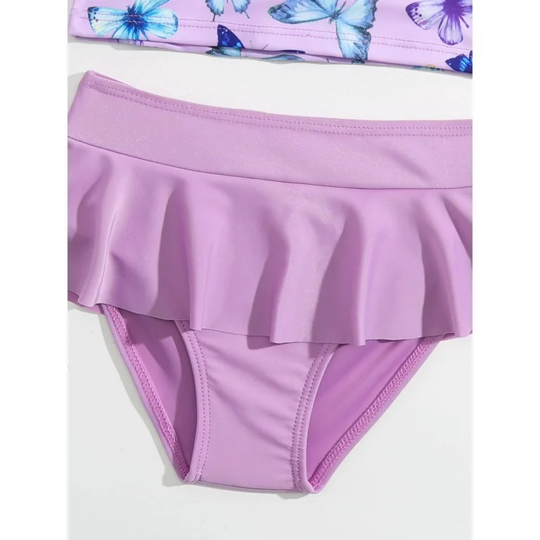 Toddler Girls Rash Guard Sets with Bikini Bottoms Swimwear（4-7Y） | Walmart (US)