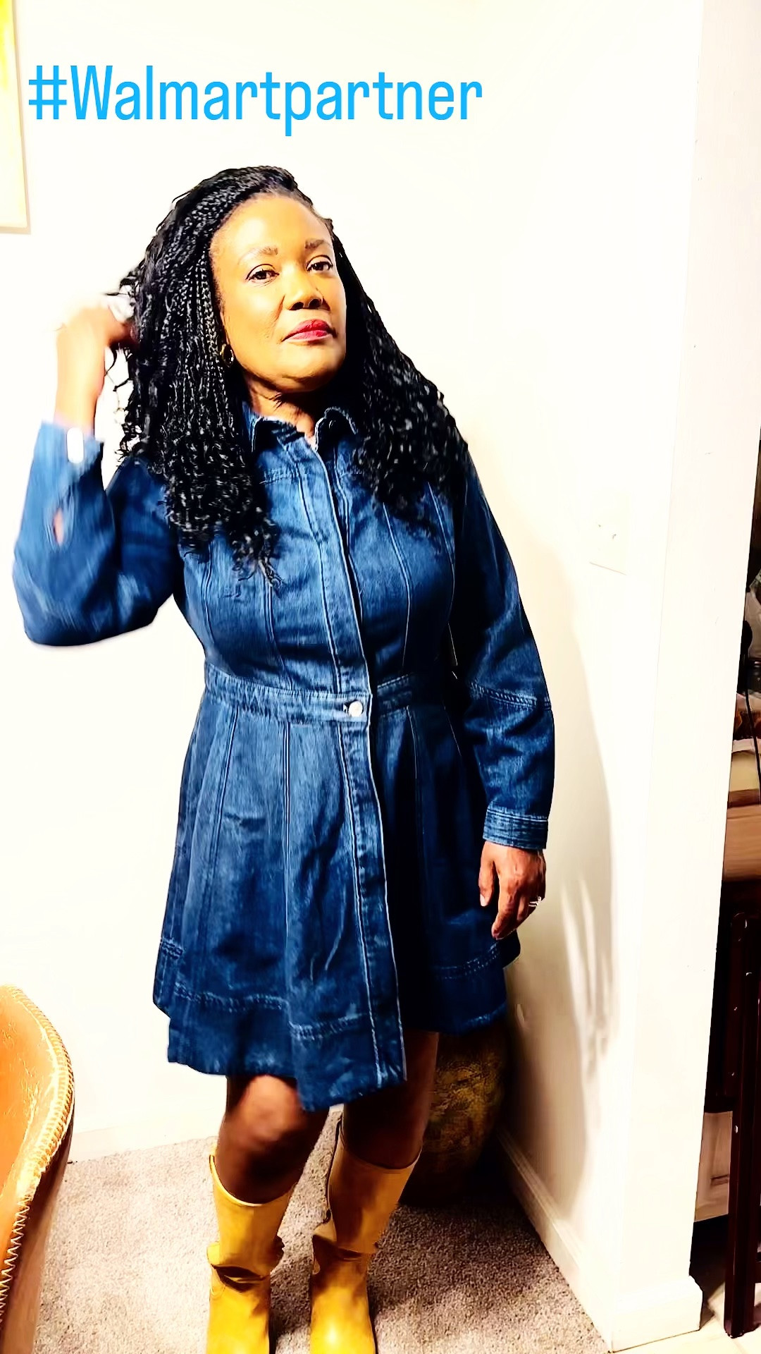 Denim dreams courtesy on Walmart! 💙✨ This effortless denim dress is from Free Assembly, and I styled it with these statement honey boots from No Boundaries on Walmart to complete the look. Such a fun, versatile outfit that you can easily dress up or down! @Walmart @Walmartsyle #Walmartpartner #Walmartstyle #FreeAssembly #NoBoundaries #FallFashion #DenimStyle #OutfitInspo

#LTKootd #LTKSeasonal #LTKgrwm