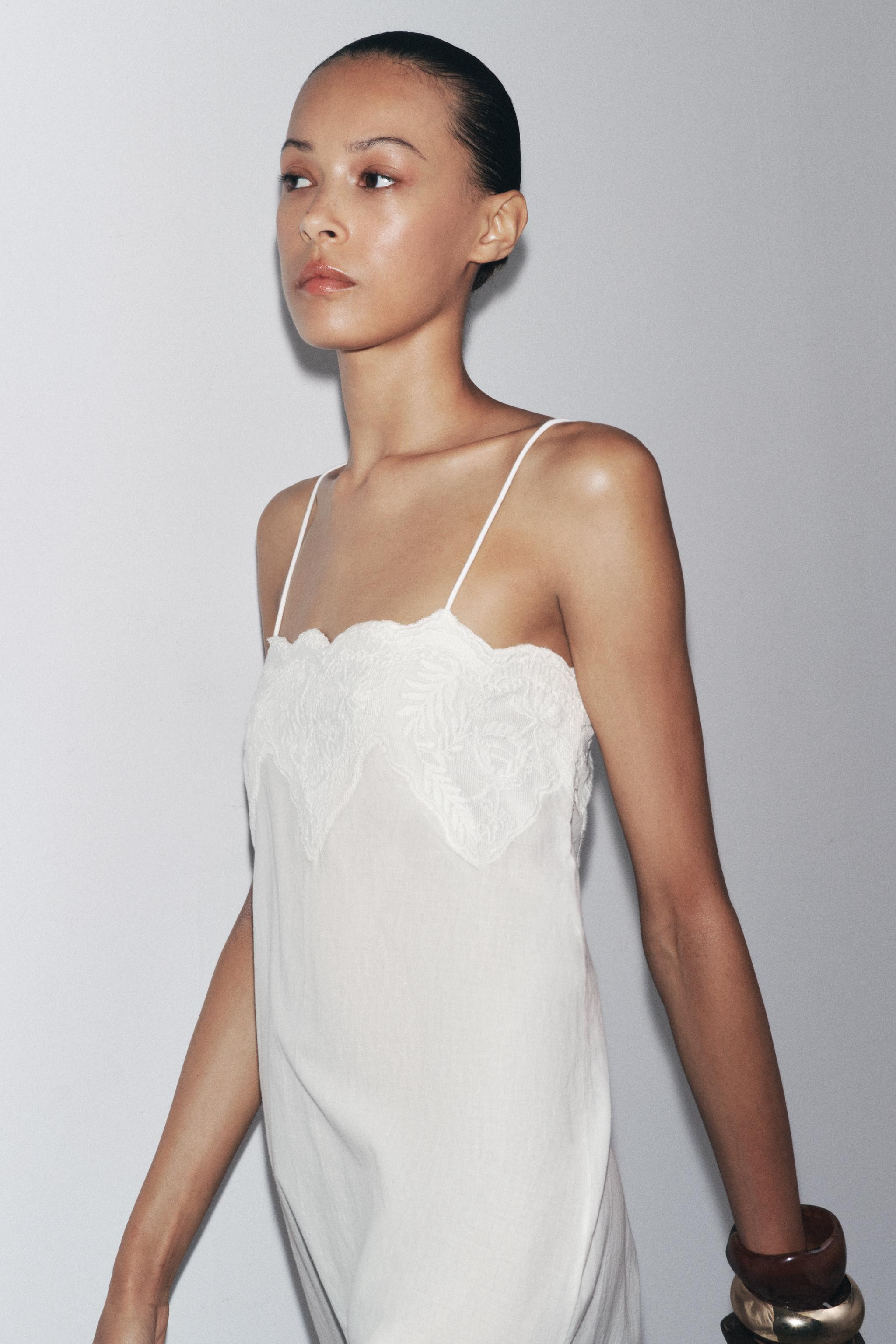 ZW COLLECTION EMBROIDERED STRAP DRESS | Zara US