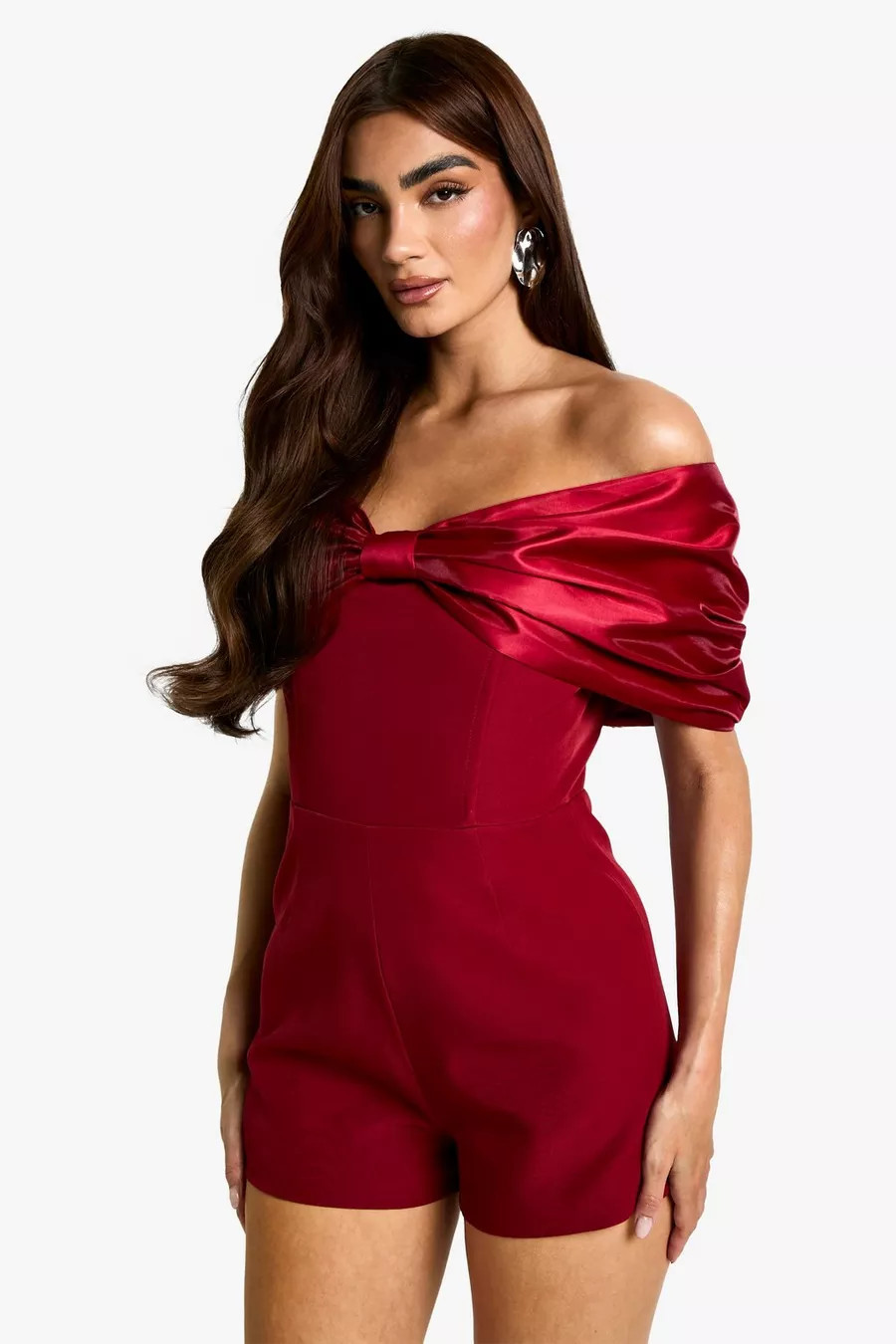 Bow Detail Playsuit | Boohoo.com (UK & IE)