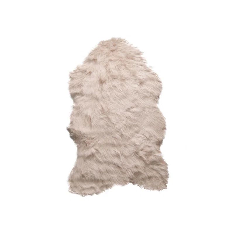 Gabele Taupe Faux Sheepskin Fur Area Rug | Wayfair Professional