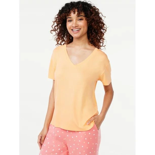 Joyspun Women's V-Neck Sleep T-Shirt, Sizes S to 3X | Walmart (US)