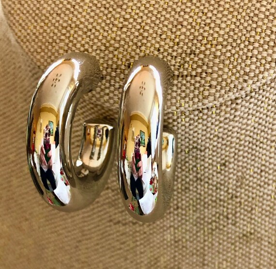 1.5 INCH silver tube hoop, chubby silver hoop, tire hoop, supersized hoops, oversized silver hoop... | Etsy (US)