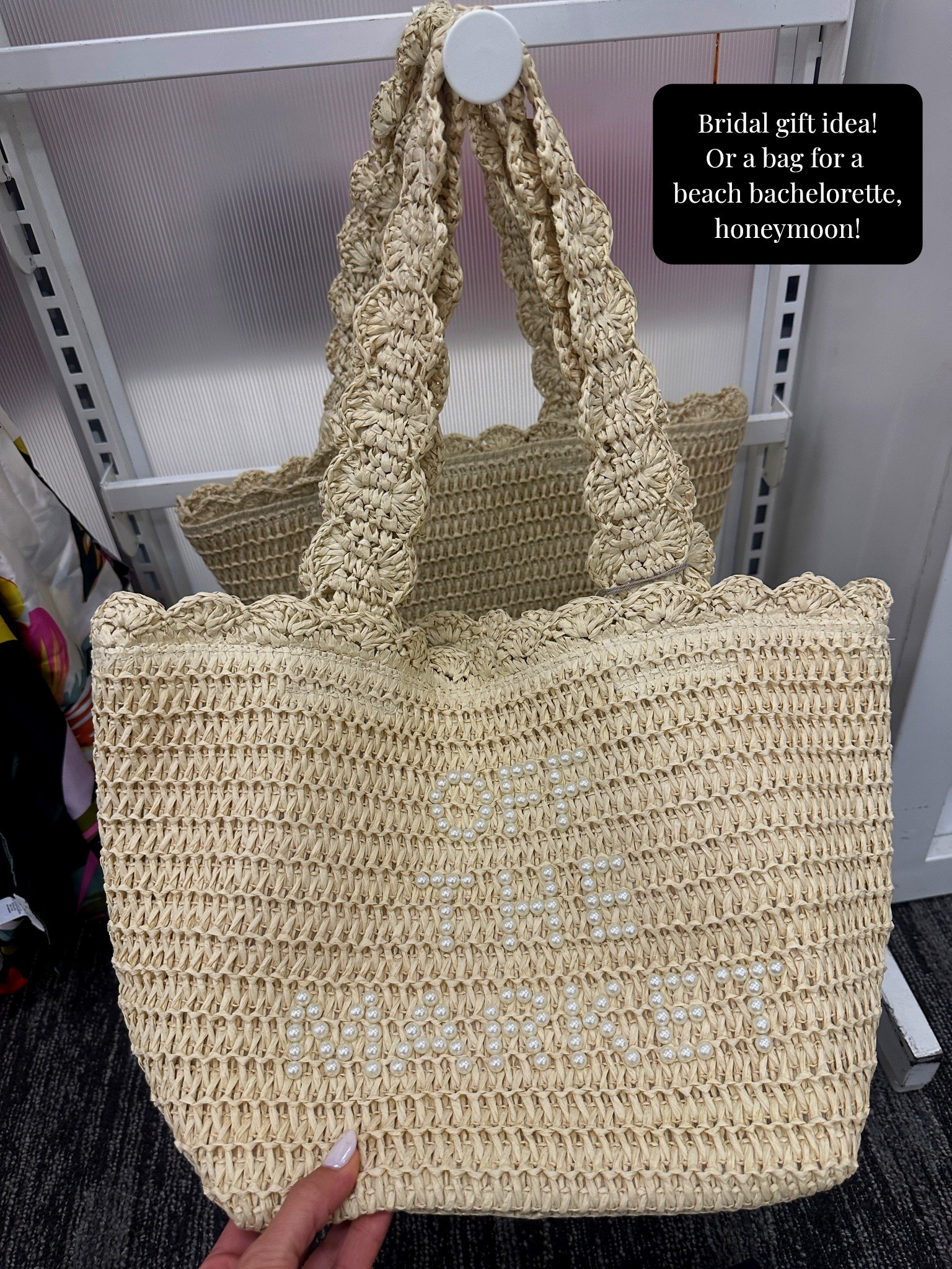 This is brand new online and gorgeous! Fill with bridal pjs or other items for a gift or take it on a  trip when you’re celebrating! I want it for Miami or my mini moon 🌙 🌴  #bachelorette #beachbag

#LTKdayinmylife #LTKWedding #LTKSwim