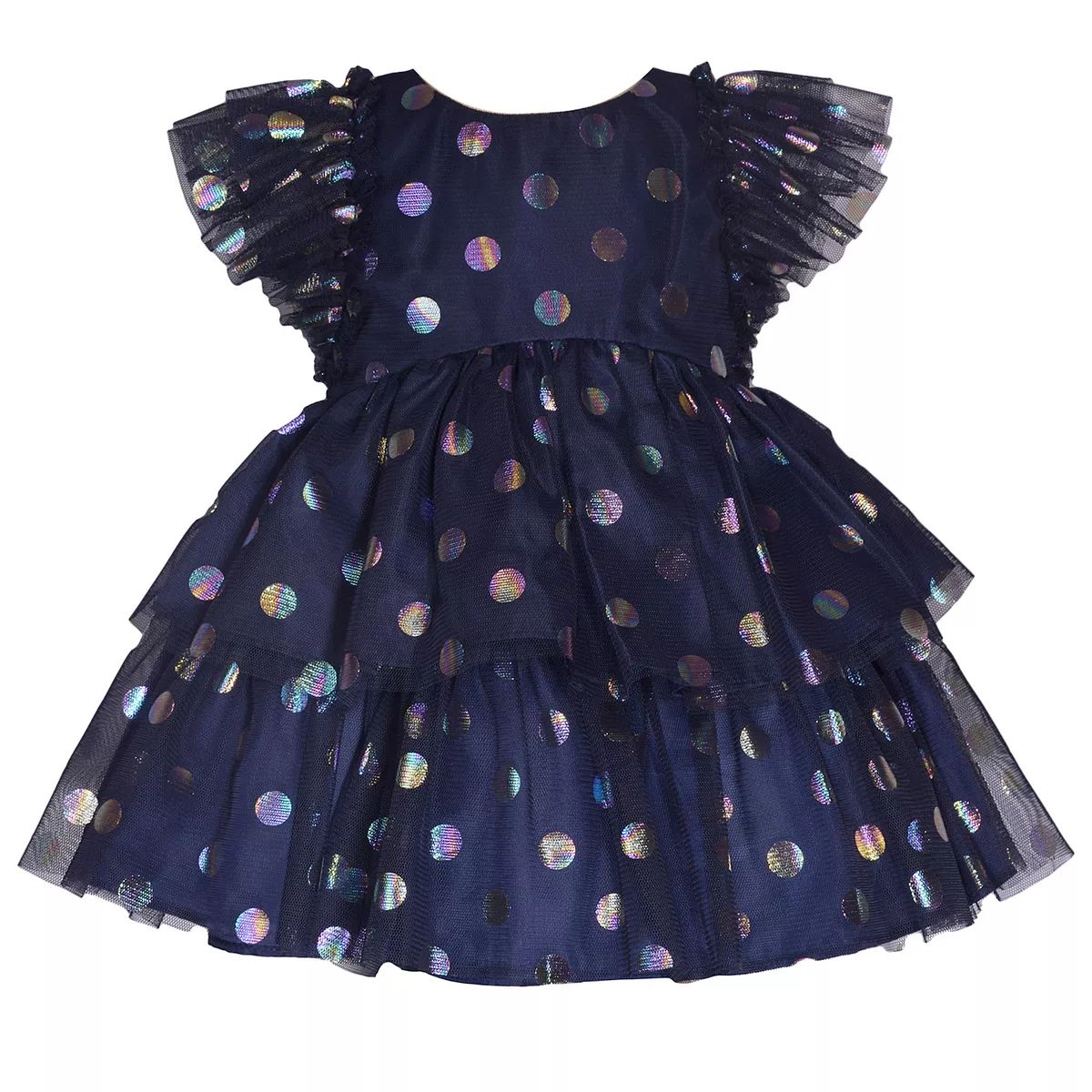Baby & Toddler Girl Bonnie Jean Mesh Dots Flutter Dress | Kohl's