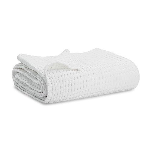 Comfy Cubs Waffle Weave Baby Blanket - 40” x 40” Cotton Blanket with Textured Design - Lightweight Swaddle for Bed, Crib, Stroller, or Couch - Soft and Cozy Cover for Toddlers, Boys & Girls - White | Amazon (US)