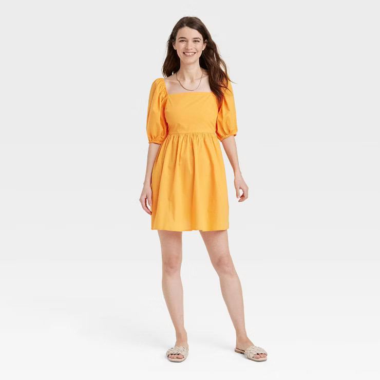 Women's Puff 3/4 Sleeve Dress - A New Day™ | Target