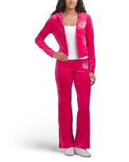 2pc Velour Rhinestone Heart Track Set | TJ Maxx