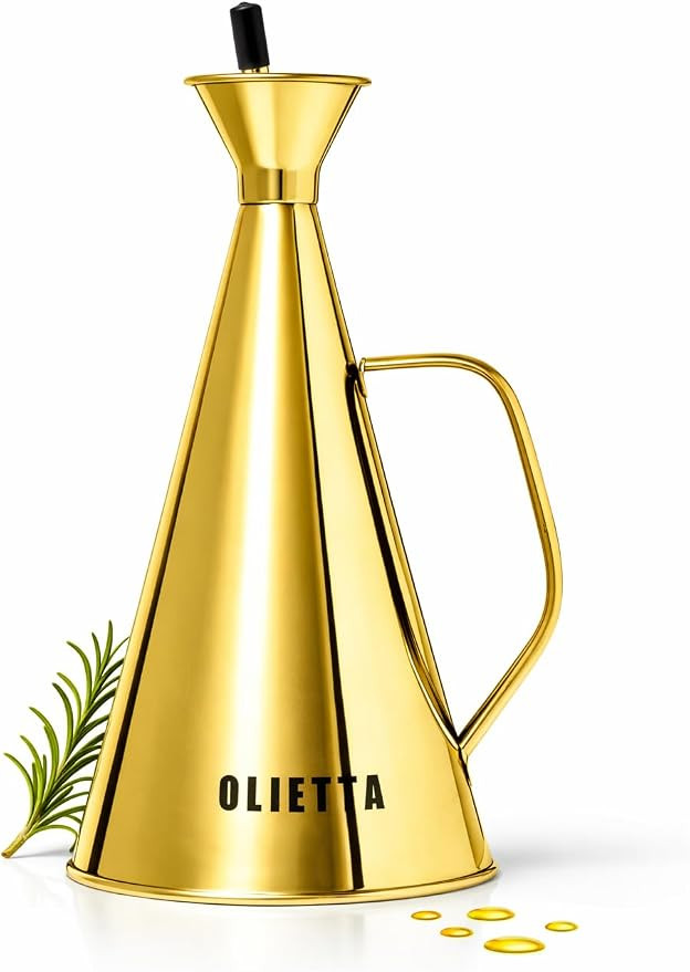 Olive Oil Dispenser Bottle, Gold Stainless Steel Non-Drip Pourer 25 fl oz | Amazon (US)