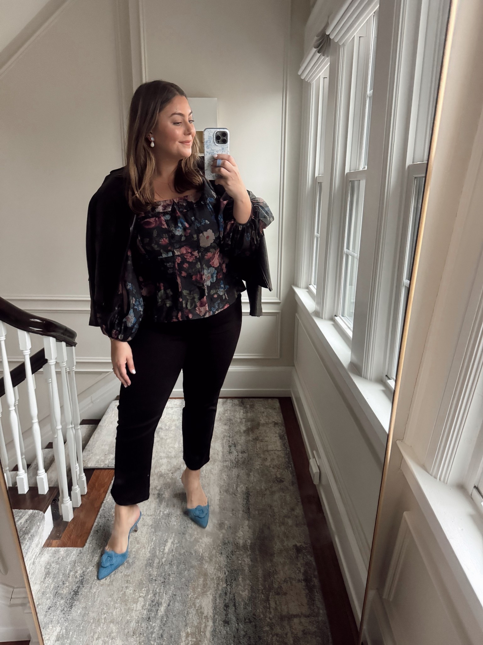 Wearing size 1X in top (sharing similar styles), XL in moto jacket, 16Plus in jeans. Use CARALYN15 at Spanx. 

#LTKStyleTip #LTKParties #LTKMidsize