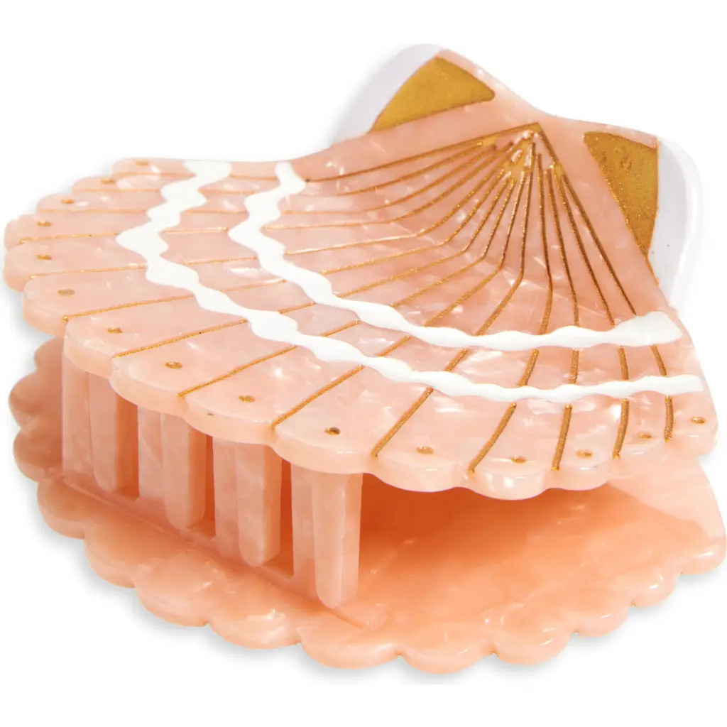 Solar Eclipse Hand-Painted Seashell Claw Hair Clip in Pink at Nordstrom | Nordstrom