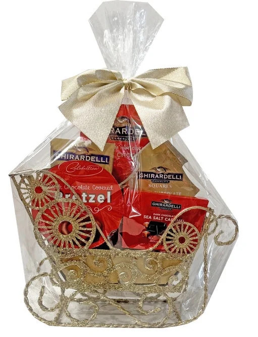 Ghirardelli Chocolate Gift Assortment in Gold Glitter Sleigh (3.8 oz) | Walmart (US)