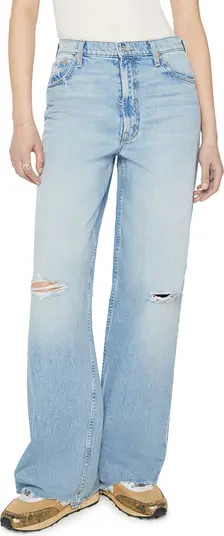 MOTHER Spinner Destroyed High Waist Wide Leg Jeans | Nordstrom | Nordstrom