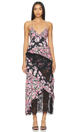 For Love & Lemons Rosalyn Maxi Dress in Black. - size S | Revolve Clothing (Global)