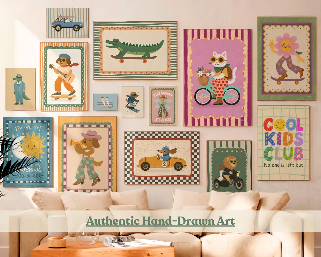 Kids Wall Art Mega Bundle 100 Printable Unisex Posters Nursery Decor Set Animal Prints Playroom A... | Etsy (Global)