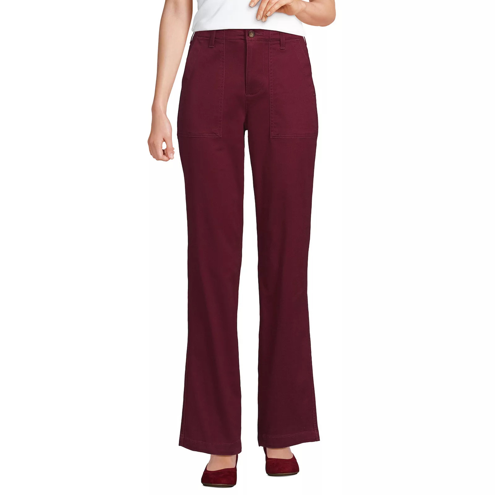 Petite Lands' End High-Rise Chino Utility Pants, Women's, Size: 12 Petite, Rich Red | Kohl's