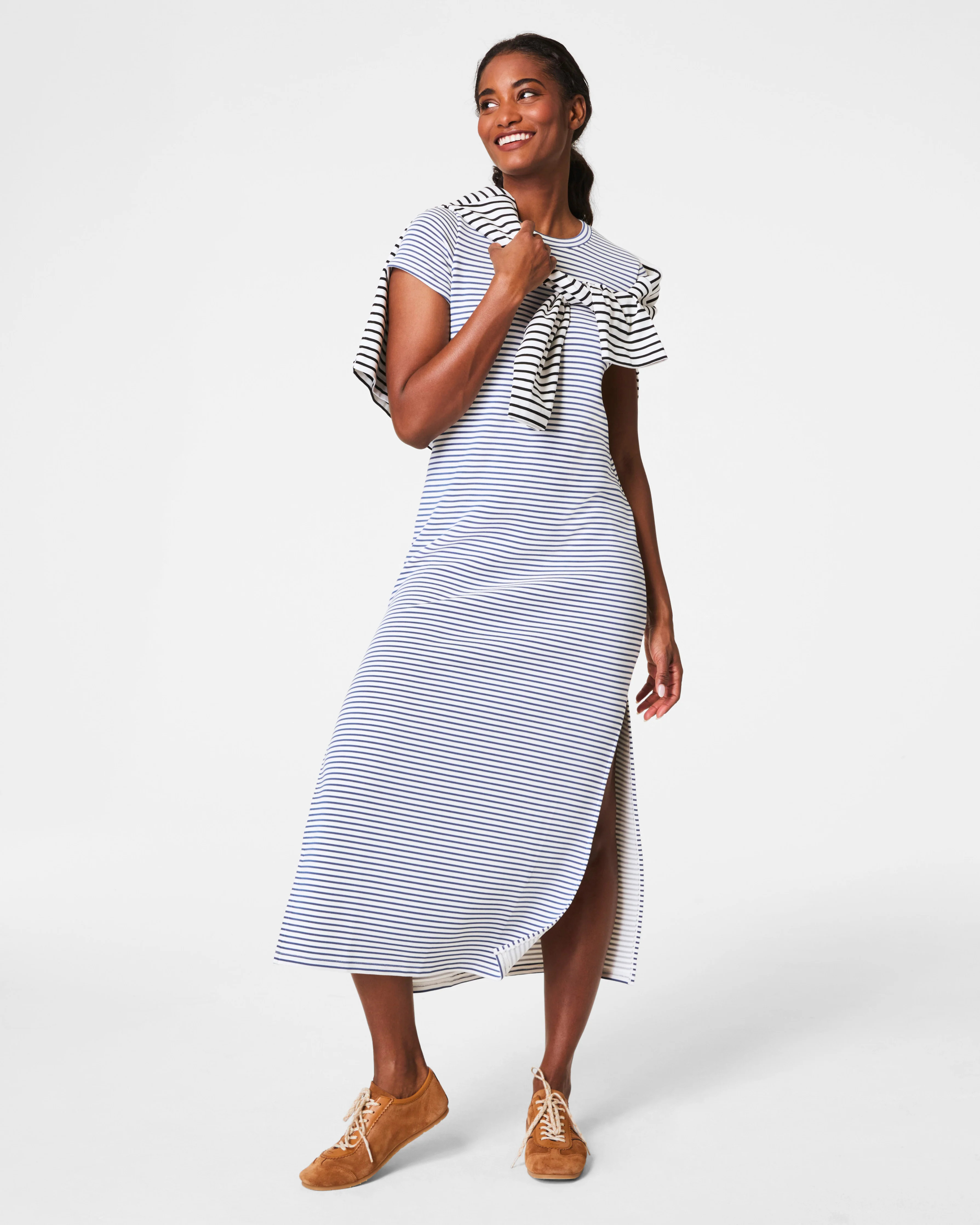 SPANX® AirEssentials Striped Maxi T-Shirt Dress | Spanx