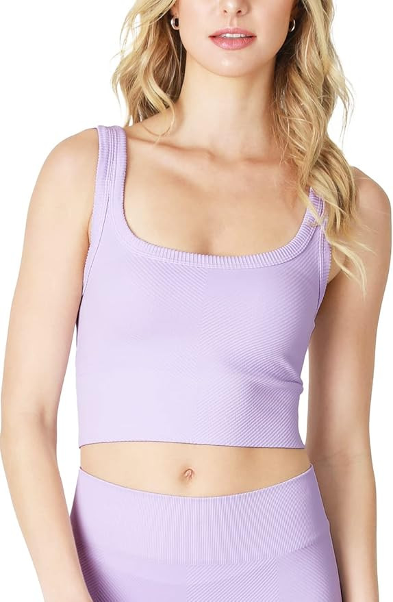 NIKIBIKI Women Seamless Chevron Ribbed Crop Top, Made in U.S.A, One Size | Amazon (US)