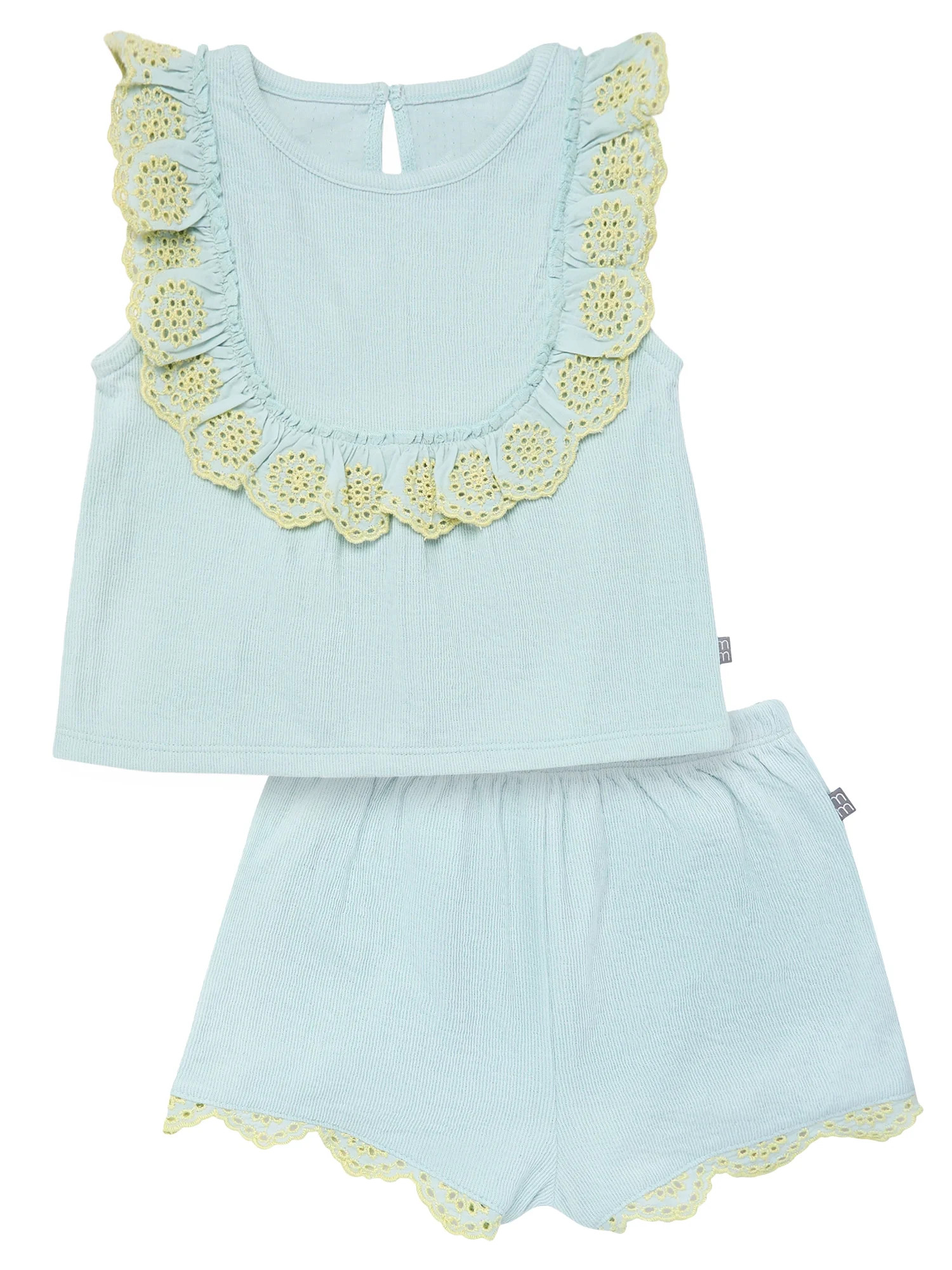 Modern Moments Toddler Girl Eyelet Ruffle Short Set, 2-Piece, Sizes 12M-5T - Walmart.com | Walmart (US)