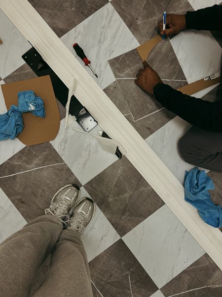 The easiest peel and stick floors - looks like marble - home DIY project 

#LTKhome #LTKstyletip
