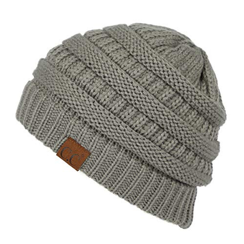 C.C Exclusives Cable Knit Beanie - Thick, Soft & Warm Chunky Beanie Hats (Natural Grey) | Amazon (US)