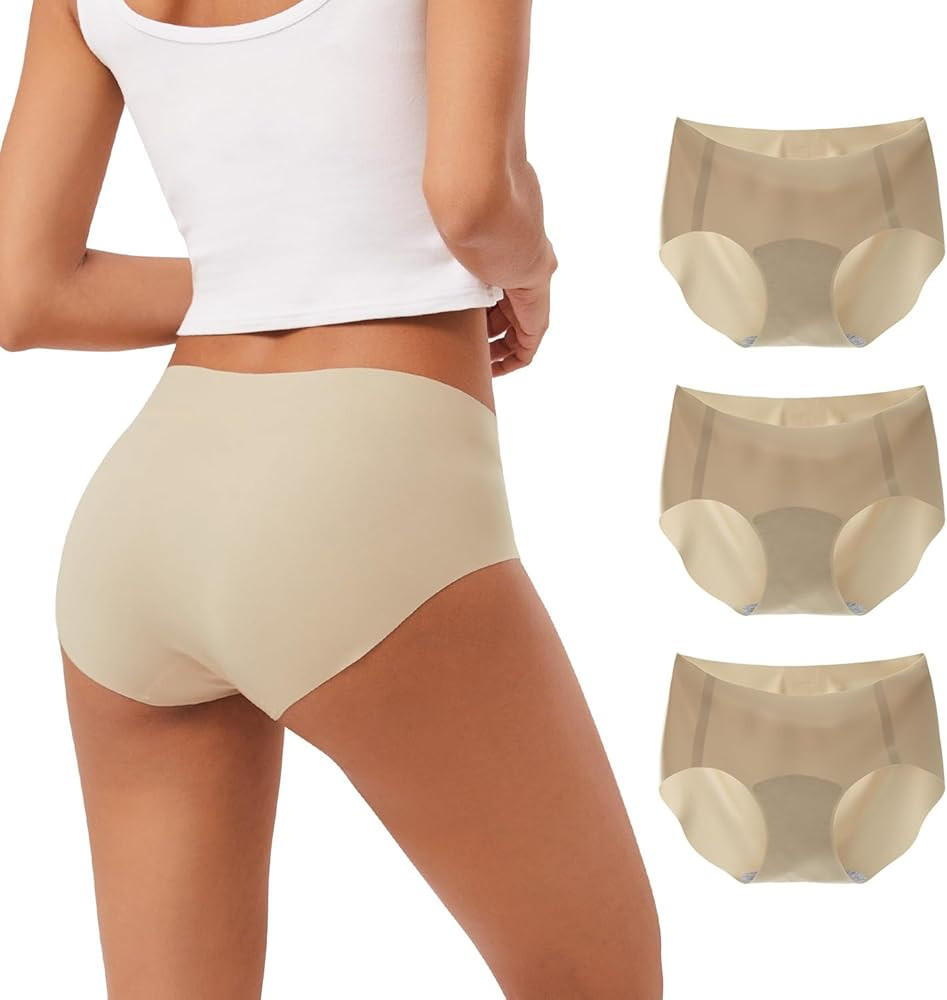 INNERSY Women's Seamless No Show Hipster Panties Invisible Light Underwear 3-Pack | Amazon (US)