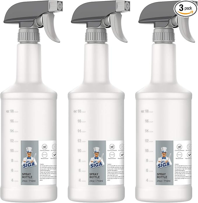 MR.SIGA 24 oz Empty Plastic Spray Bottles for Cleaning Solutions, Heavy Duty Household Reusable S... | Amazon (US)