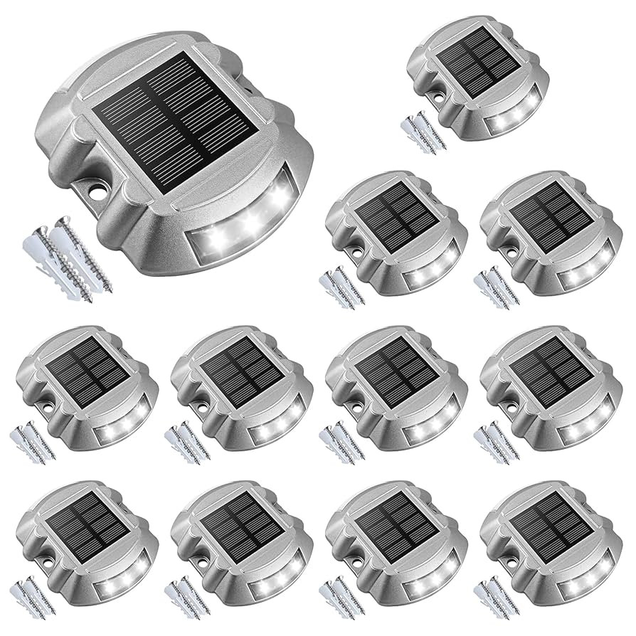 VOLISUN Solar Deck Lights Driveway Dock Lights, 12-Pack Led IP67 Waterproof Outdoor Warning Step ... | Amazon (US)