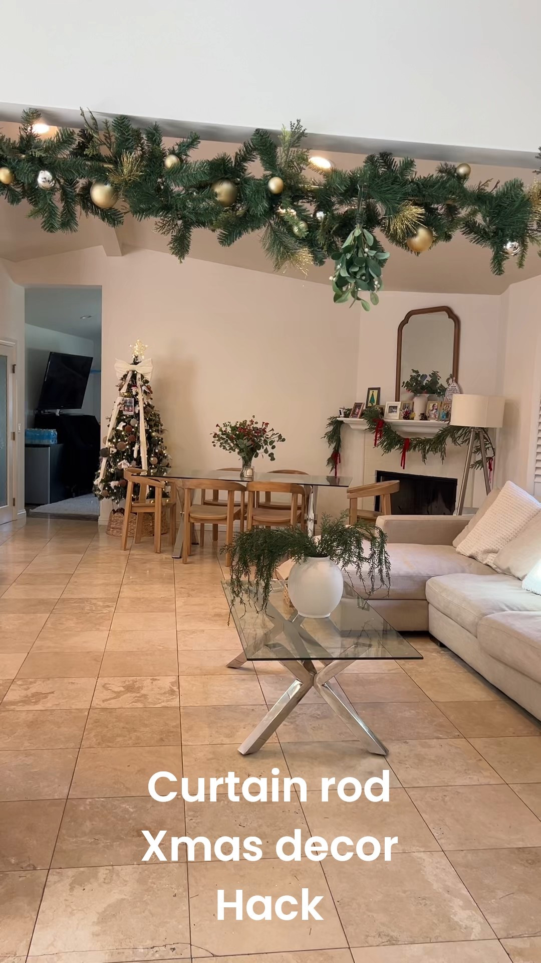 Curtain rod, Christmas decorations hack