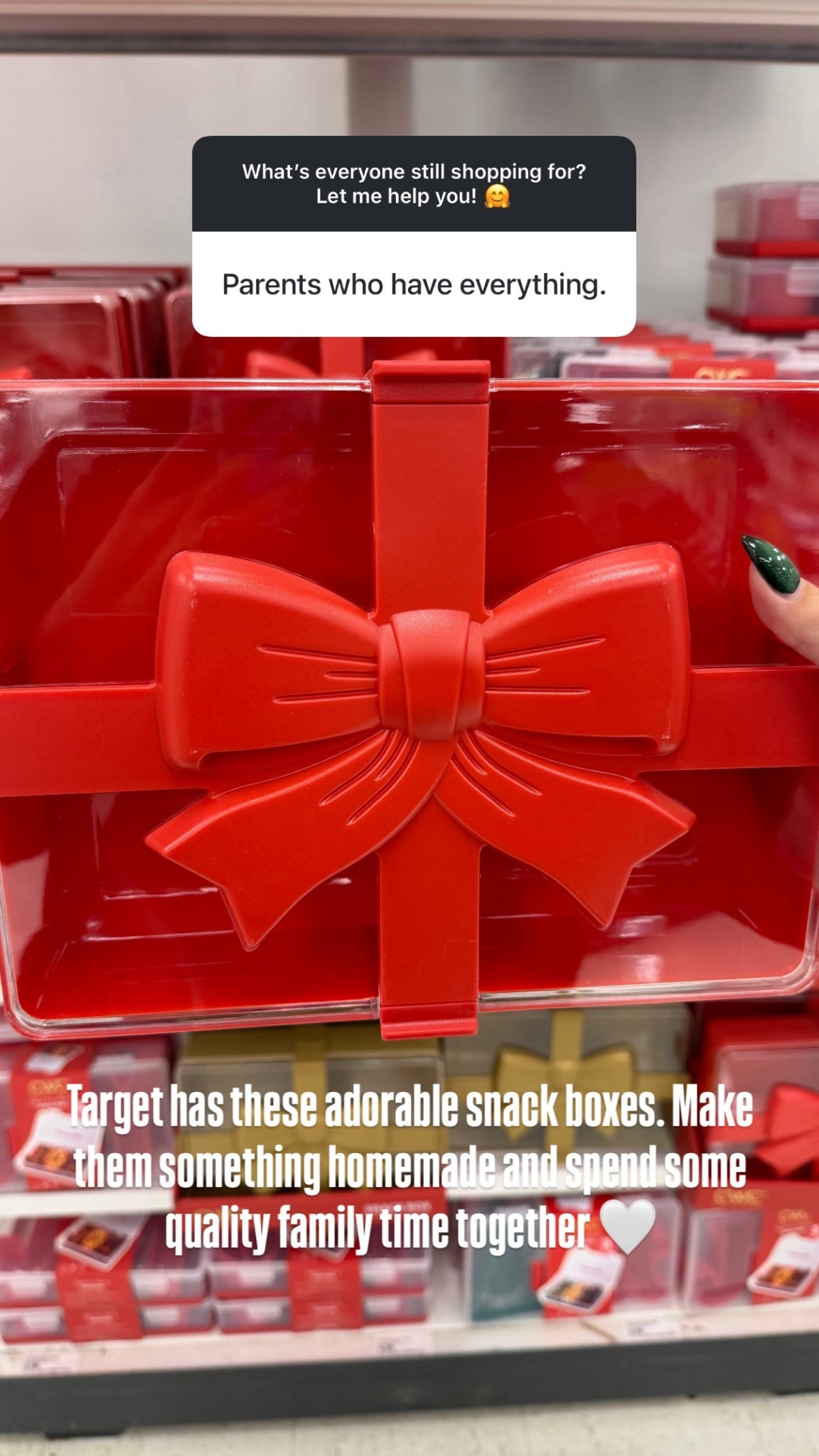 🎁 Last-minute holiday gifting made easy! This Cook with Color Holiday Food Gift Set from Target is perfect for the family member who “has everything.” 🍪✨ Think homemade goodies, quality family time, and festive fun—all wrapped up in one adorable set (love that red bow + holiday vibes!).

Perfect for baking memories and gifting joy this season. ❤️

#TargetFinds #HolidayGiftIdeas #LastMinuteGifts #CookWithColor #HolidayBaking #FamilyTime #FestiveFun #TargetHoliday #GiftGivingMadeEasy #HolidayVibes

#LTKGiftGuide #LTKHoliday #LTKSaleAlert
