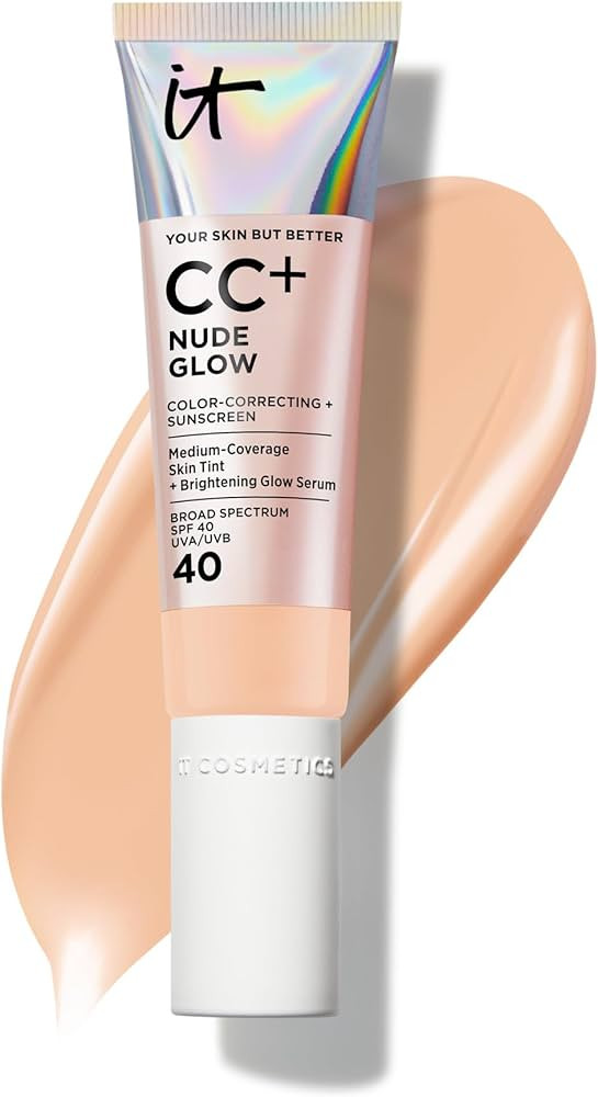 IT Cosmetics CC+ Nude Glow - Medium Coverage Foundation with SPF 40 & Brightening Glow Serum, Lig... | Amazon (US)