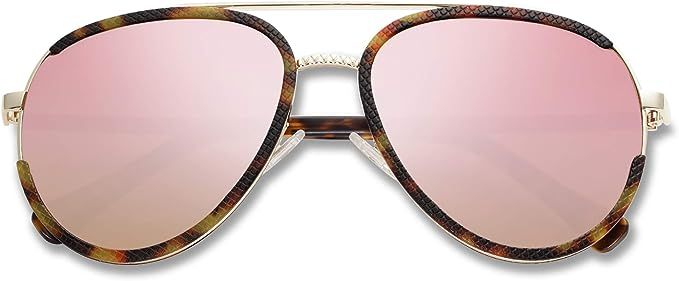 SOJOS Aviator Sunglasses for Men and Women Double Bridge Mirrored UV400 Lens SJ2127 | Amazon (US)