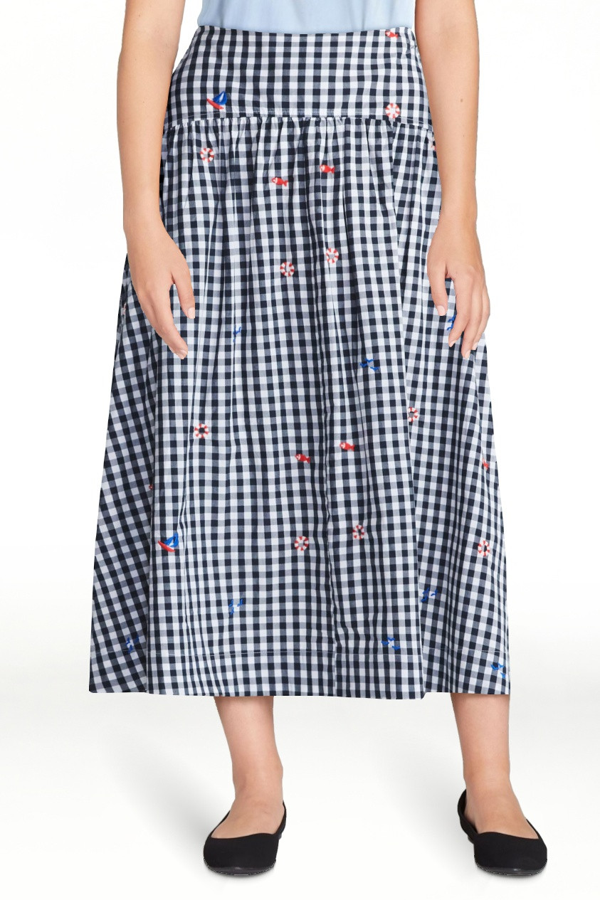 Free Assembly Women's and Women's Plus Embroidered Cotton Midi Skirt, Sizes 0-26W | Walmart (US)