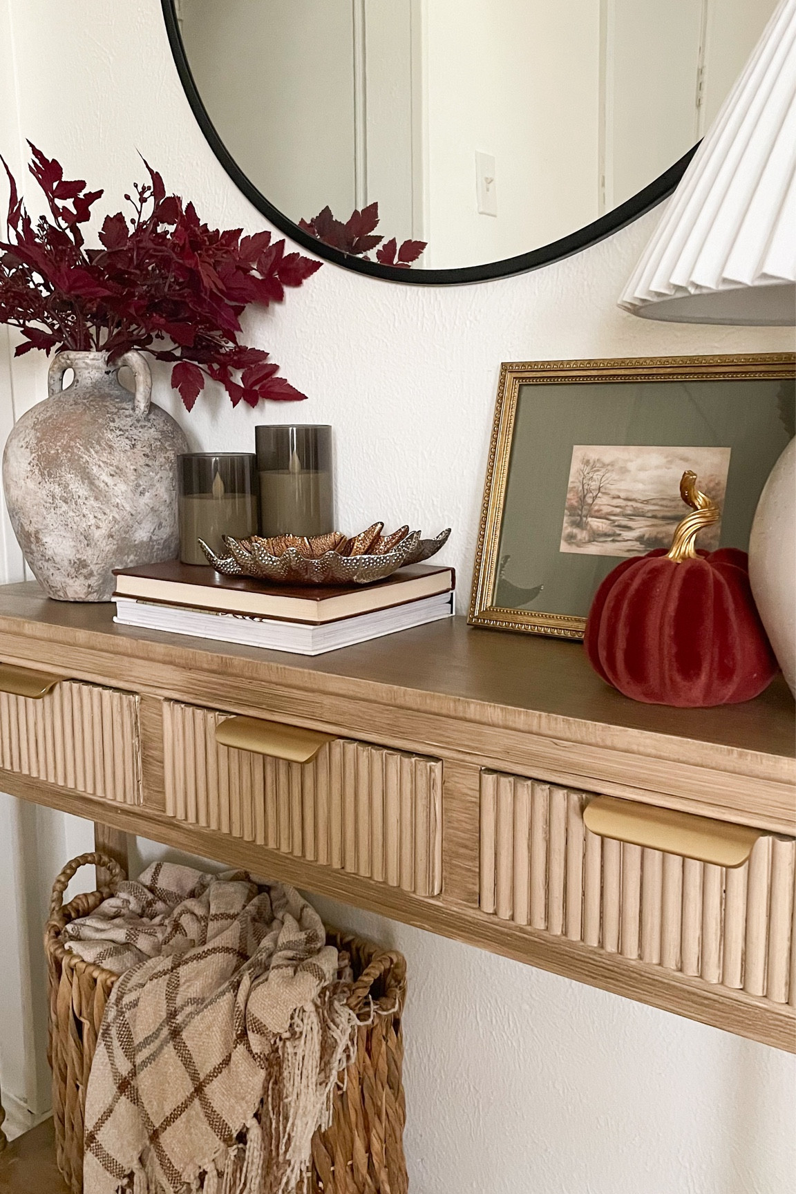 Fall console table! 
Hobby Lobby - vase, stems, leaf tray, pumpkin 

Console table was a DIY! 

Home, decor, fall, autumn, inspo, affordable, budget, styling, entryway, Amazon

#LTKSeasonal #LTKFallSale #LTKHome
