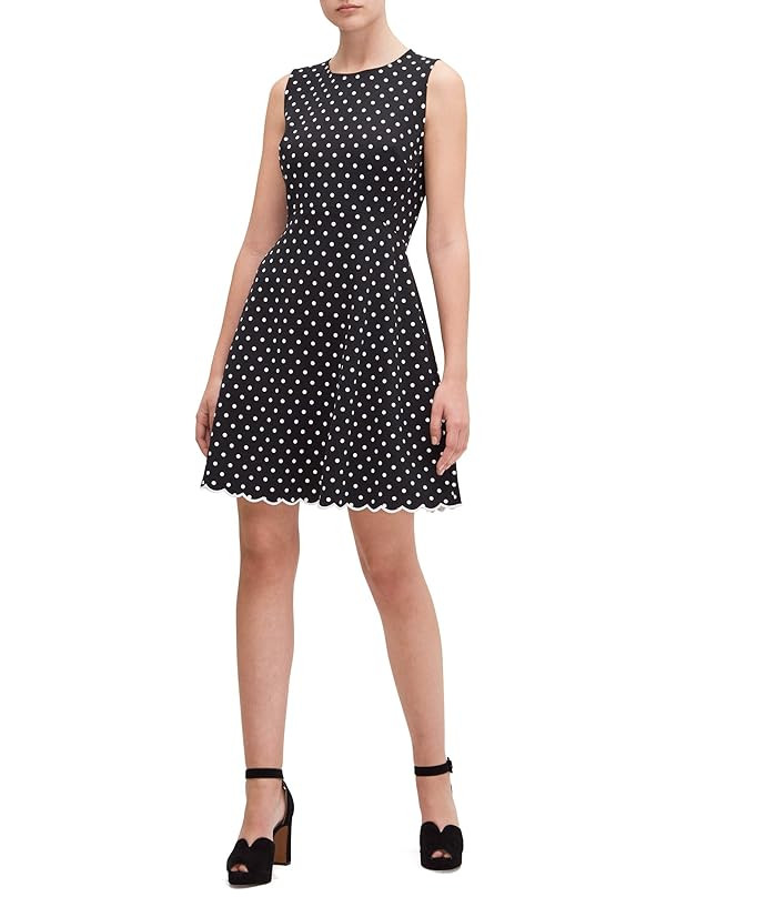 Kate Spade New York Cabana Dot Ponte Dress (Black) Women's Dress | Zappos