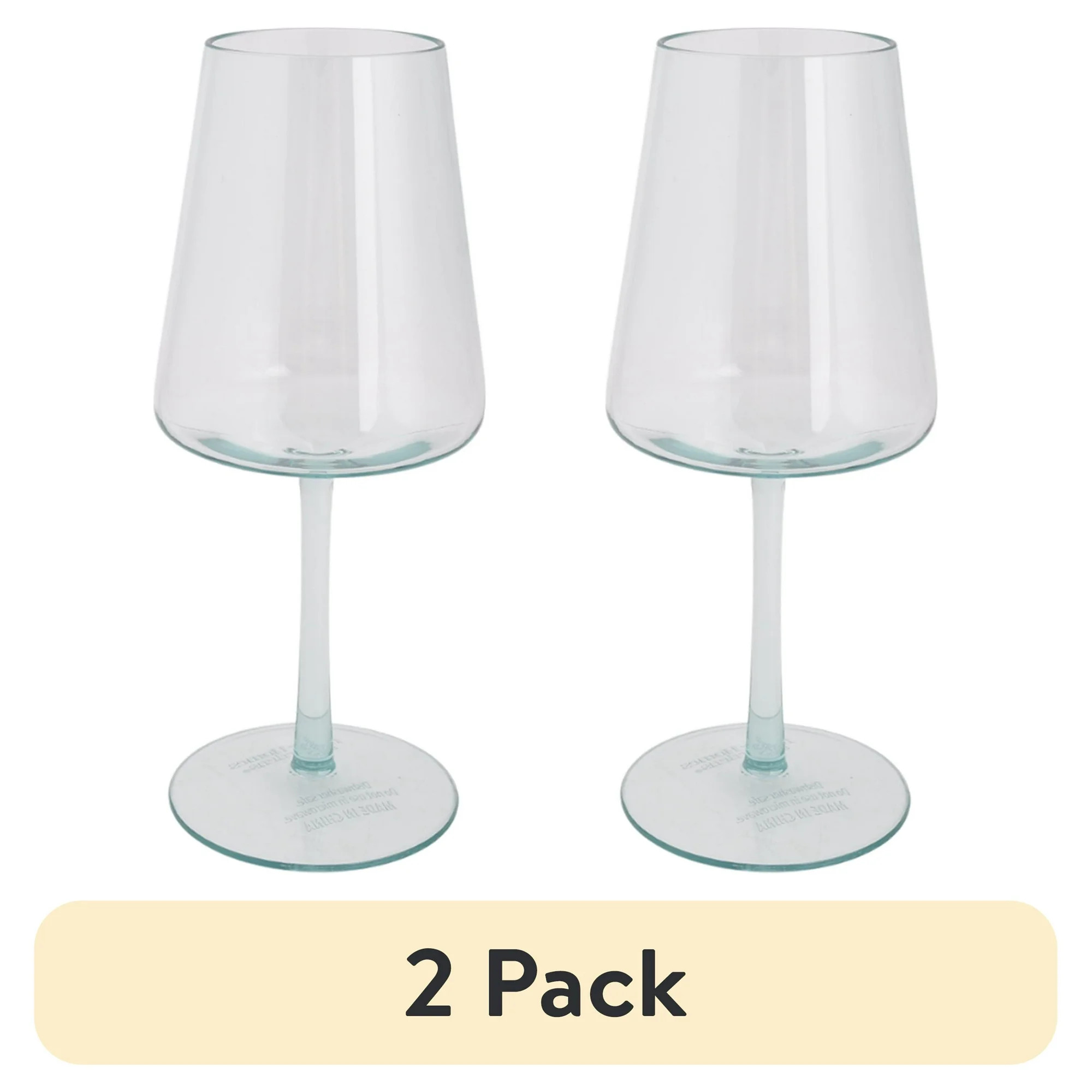 (2 pack) Better Homes & Gardens 17-Ounce Tritan Flare Wine Glass, Teal | Walmart (US)