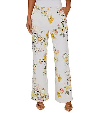 Floral Print Coordinating Mid Rise Flare Trousers | Dillard's