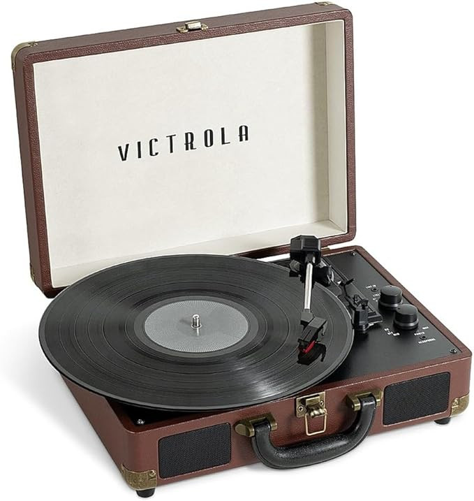 Victrola Vintage 3-Speed Bluetooth Portable Suitcase Record Player with Built-in Speakers | Upgra... | Amazon (US)