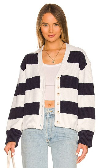 Striped Cardigan in Navy & White | Revolve Clothing (Global)