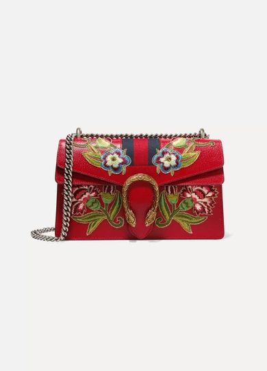 Gucci - Dionysus Small Appliquéd Textured-leather Shoulder Bag | NET-A-PORTER (US)