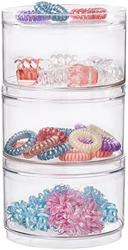 STORi Bella 3-piece Stackable Clear Plastic Container Set | Round Vanity Storage Organizers with ... | Amazon (US)