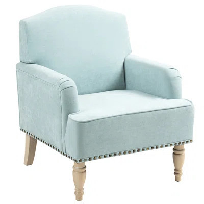Modern Accent Armchair With Upholstered Seat - Sage Chair Nailhead Trim And Fabric Upholstery | Wayfair North America