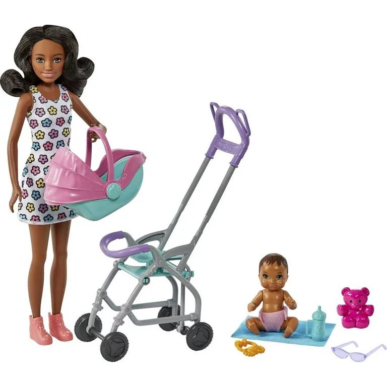 Barbie Skipper Babysitters Inc. Stroller Playset with Babysitter & Baby Dolls, Plus 5 Accessories | Walmart (US)