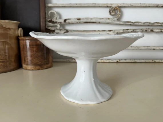 Antique Plain White Ironstone Compote  Ironstone Compotier - Etsy UK | Etsy (UK)