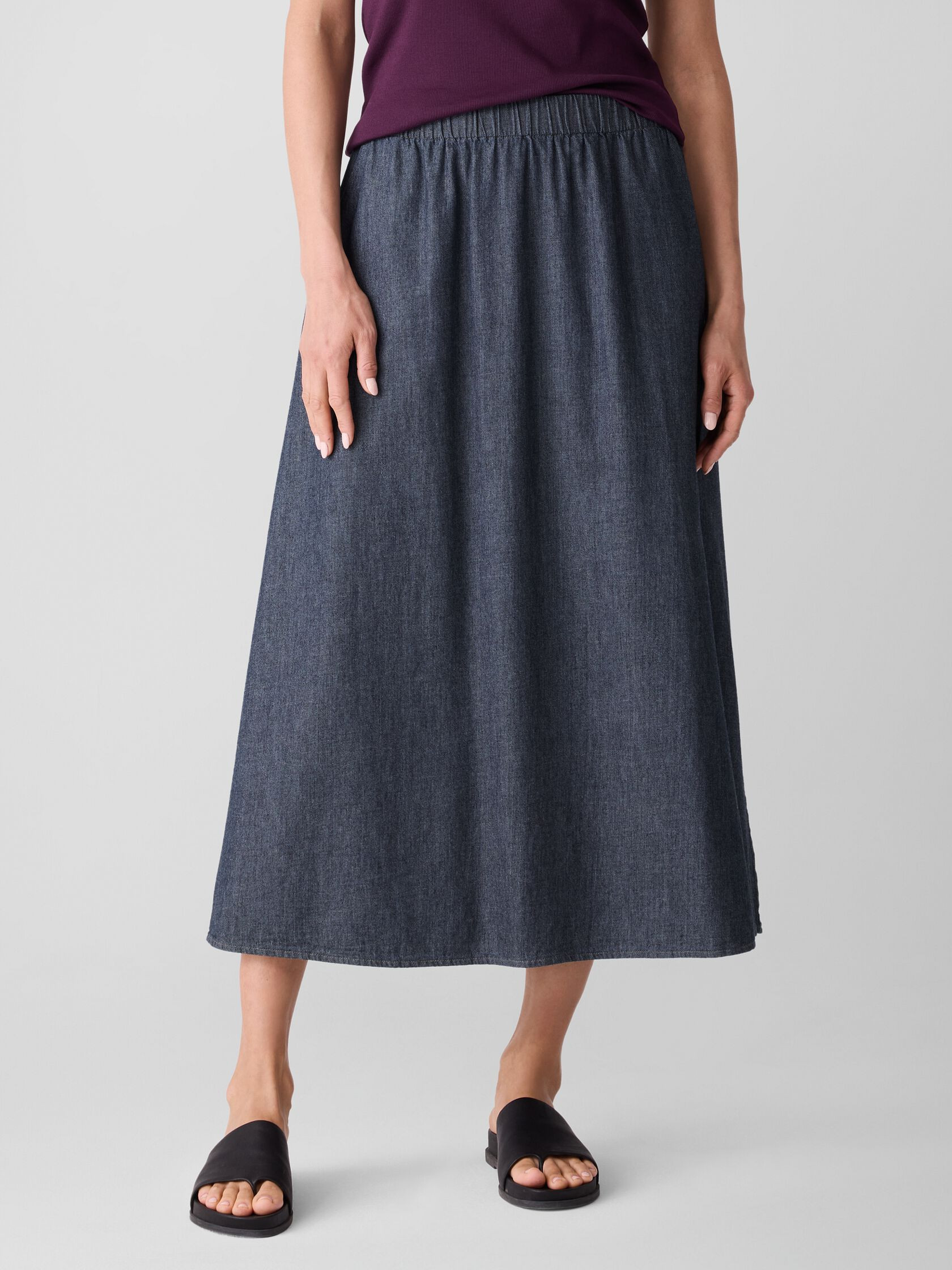 Airy Organic Cotton Twill Pocket Skirt | Eileen Fisher