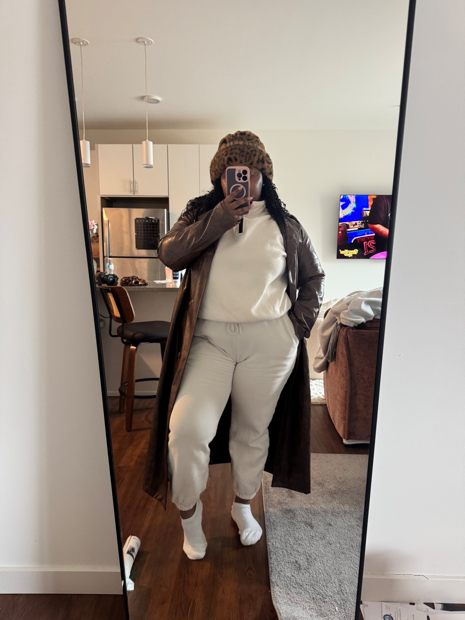 Loving my Cozy Two-Piece Jogger Set Layered with a Trench Coat 

#LTKSpringSale #LTKdayinmylife #LTKootd