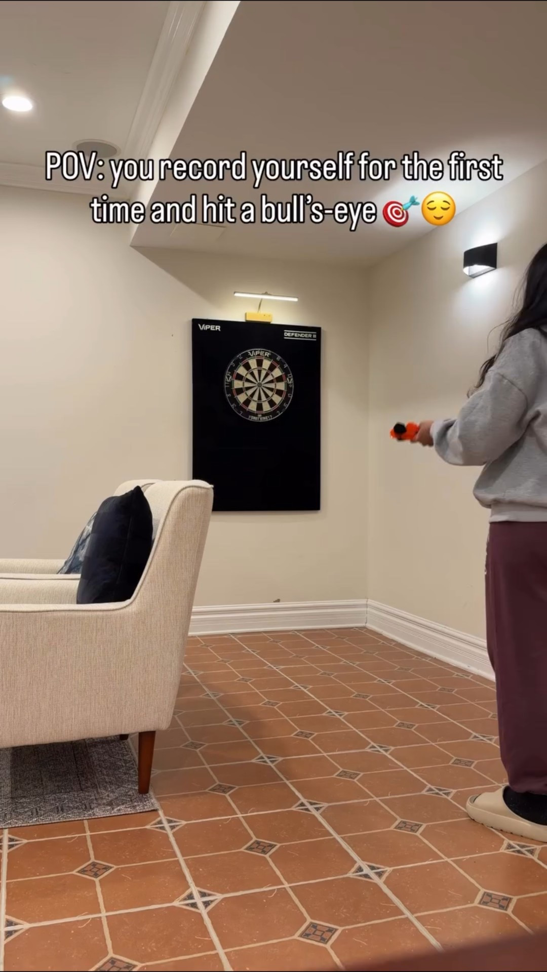 Beginner luck? Or am I just that good 😌🎯
Not to brag but… bull’s-eye on camera!! 

#BeginnerLuck
#Bullseye
#JustForFun
#FirstTry
#CaughtOnCamera