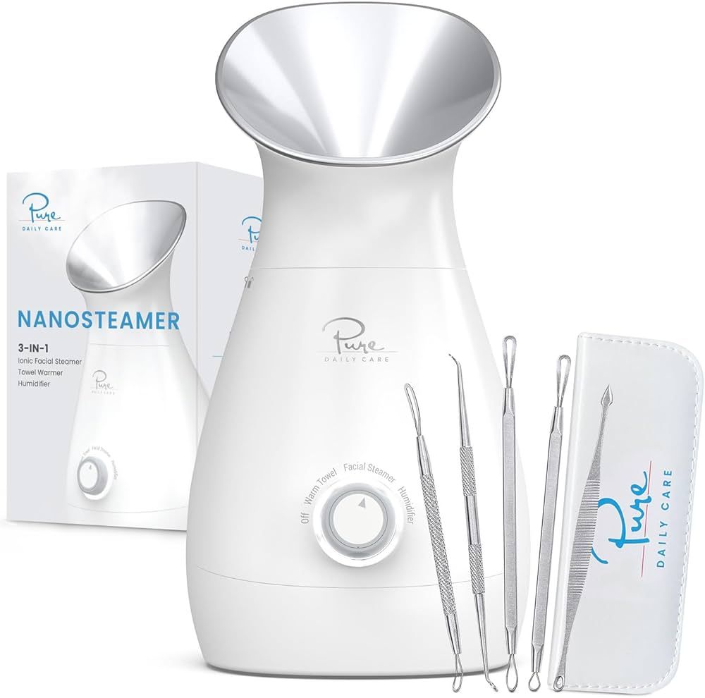 NanoSteamer Large 3-in-1 Nano Ionic Facial Steamer with Precise Temp Control - Humidifier - Unclo... | Amazon (US)