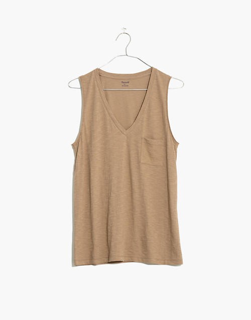 Whisper Cotton V-Neck Pocket Tank | Madewell