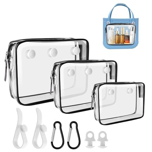 Generic 6Pack Clear Inserts Pouch Compatible for Bogg Bag, Hooks & Key Chain Holder for Beach Bogg Bags, Organize Valuables Accessories for Bogg Bags | Amazon (US)